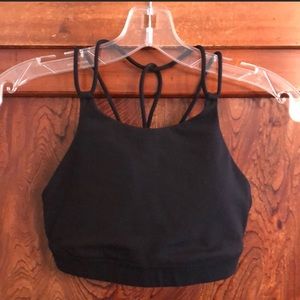 Lululemon black high neck strappy bra top sz 6